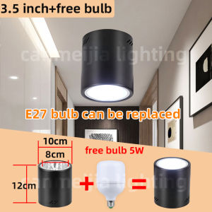 Led Downlight Surface E27 Replaceable Ceiling Light Spotlight 3.5/4 Inch For Home Lighting Bedroom Living Room