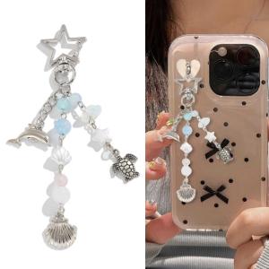 Sáng Tạo mạnh mẽ hợp kim cá heo và vỏ sò rùa Keychain Mặt dây chuyền quyến rũ cho hợp thời trang oceanics những người yêu thích và du khách