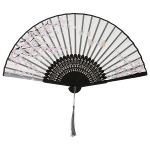BESTOUR Retro Desktop Ornaments Elegent Home Decoration Chinese Style Painting Handheld Fan Dance Performance Props Bamboo Folding Fan