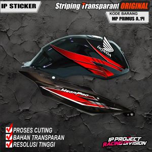 (COD)STRIPING ORIGINAL MOTOR HONDA MEGAPRO PRIMUS 2000 - 2009 DESAIN RACING HOLOGRAM DAN TRANSPARAN