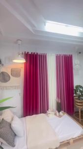 NEW!! 3in1 & 5in1 NON BLOCKOUT VIVA Magenta-Old Rose Modern Home Grommet Curtains 10rings 5-9FT
