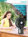 OPOLAR 20000mAh Oscillating Rechargeable Fan w/Remote, 10 Inch Cordless Battery Operated Fan for Camping Hurricane, Portable Outside Pedestal Fan, Super Strong, Timer, 7 Speeds, Lasts 50 Hrs. 