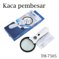 KCP TH-7505 Kaca Pembesar 2 kaca Lup genggam 4 LED + led UV Magnifier. 