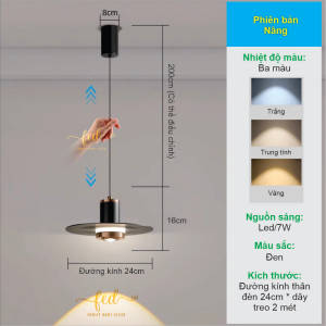 Đèn Nhà Hàng Đèn Bàn Ăn Quầy Bar Đèn Thiết Kế Hình Đĩa Bay Dễ Dàng Nâng Lên Hạ Xuống Ánh Sáng Ba Màu