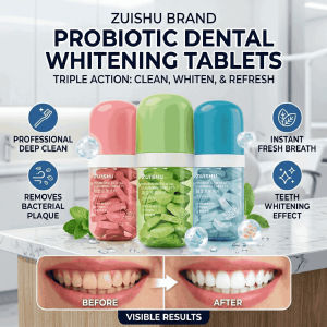 Probiotic Breath Freshening Antibacterial Stain-Removing Dental Tablets Portable Solid Toothpaste Probiotic Tooth Cleaning Tablets Cares For Gums Oral Care