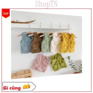Áo khoác Gile Lông cừu không rụng lông quảng châu cho bé 8-22kg