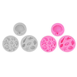 Marine Theme Cake MoldSeashells Conchs Silicone Mold Cupcake Toppers Mold for CandyChocolateFondant Crafting Projects