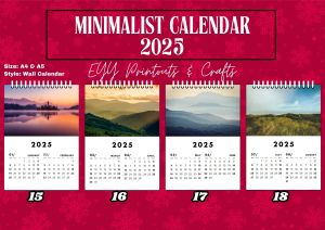 Wall Calendar and Desk Calendar 2025 - Customized Calendar -Legal  A4 and A5 size