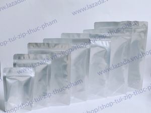 Túi Zip Bạc đáy đứng - Bao zip bạc 1 mặt trong - Túi đựng đồ ăn vặt Túi đựng thực phẩm Túi zipper ziplock Túi đựng trà chanh Túi đựng trà sữa