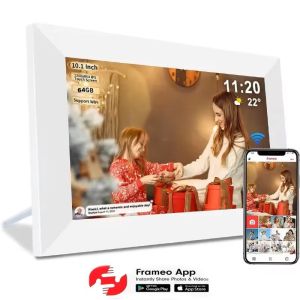 Frameo Digital Picture Frame 10.1 Inch 32GB/64GB Smart WiFi Digital Photo Frame with 1280x800 IPS HD Touch Screen Wall Mountable