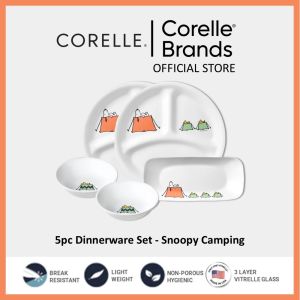 CORELLE 5pc Dinnerware Set - Snoopy Camping