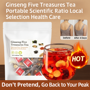 Millennium Ginseng Five Treasures Tea Mens Health Tea Boost Immunity Anti Stress Fatigue Kidney Liver Red Date Goji Berry Tea