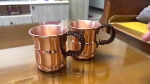 Pure copper cup handmade copper water cup thickened purple copper brass cup beer copper cup personalized copper cup.