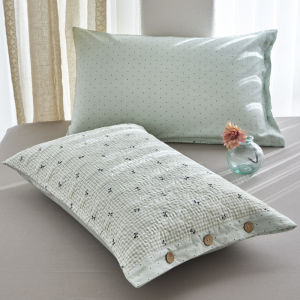 2026 New Thickened Quilted Cotton Pillowcase Double-Sided Cozy Pillow Cases with Button Lock Skin-Friendly Printed Home Textile2026