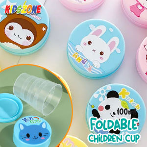 Mini Foldable Children Cute Cartoon Cup Kids Travel Water Drinking Bottle Collapsible Magic Cup / Cawan Mudah Lipat