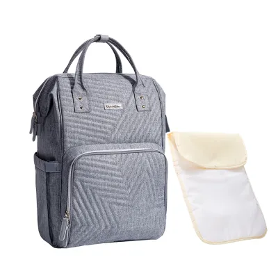 Sunveno Multifunction Diaper Bag Large Capacity Mommy Backpack Waterproof Travel Nappy Bag Quilted Fashion Maternity Bag with Front insulated Bottle Pockets