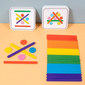 Mainan Edukasi Anak Montessori Pola Stik Es Warna Puzzle Sensory Matching Game
