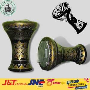DARBUKA KAYU 8 INCH MOTIF BATIK AZ ZAHIR ALAT MUSIK HADROH MURAH