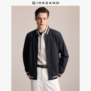 GIORDANO ผู้ชาย  เสื้อแจ็คเก็ตบอมเบอร์ ปกเสื้อตัดกัน บุผ้าตาข่าย เสื้อแจ็คเก็ตบอมเบอร์ ทนทาน เรียบง่าย แฟชั่นลำลอง 13074826