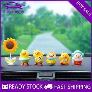 Samurry ✨Hot Sale✨ 1ชุดการ์ตูนเรซินเป็ดน้อยสีเหลืองเล็กๆคอนโซลกลางรถเครื่องประดับรถน่ารักอุปกรณ์ตกแต่งภายในรถยนต์