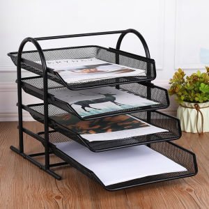 RACK DOCUMENT TRAY 4 TINGKAT DOKUMEN KEEPER WARNA HITAM MURAH SERBAGUNA RAK DOKUMEN