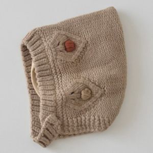 MYTHIS Warm Baby Knitted Cap Windproof Soft Toddler Knit Hat Korean style Sweet Infant Ear Protection Hat Autumn Winter
