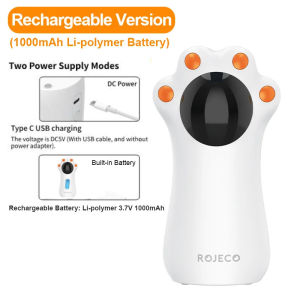ROJECO Automatic Cat Toy Interactive Intelligent Toys LED Motion ActivateIndoor Handheld Wireless Cat Toy Accessories