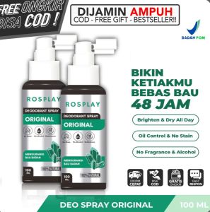 ROSPLAY NATURALS PENGHILANG BAU KETIAK PERMANEN (Official Patner) Deodorant Spray Natural Aman Semua Jenis Kulit Wanita Pria 100ml Pencerah Kulit Tahan Lama Deodoran Ampuh Atasi Bau Badan Ketek Burket dan Keringat Berlebih Bahan Alami Mencerahkan dan Mem