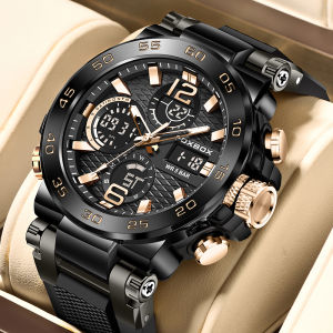 LIGE Dual Display Electronic Watch Men Original FOXBOX Multi Function Calenda Luminous Digital Watch Jam Tangan Lelaki