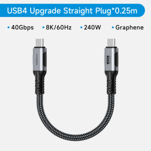 Hagibis USB 4 Cable Graphene Braided USB C To USB C 240W Fast Charging Cable With 8K60Hz 40Gbps Data Transfer Thunderbolt 4/3 Video Cord For iPhone 16/15 Pro iPad MacBook Pro Air Samsung Galaxy Huawei Matebook iPad Pro