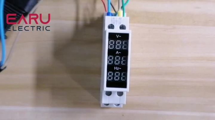 Rail Din Voltmètre Ampèremètre HZ AC 80-500V 100A - Indicateur LED Numérique Modulaire