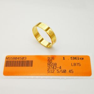 Yon Hing Cincin Belah Rotan Fesyen Emas 916