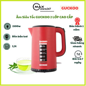 Ấm Đun Nước Siêu Tốc GUCKOO Ấm Siêu Tốc Công Suất Cao 1500W Tự Ngắt Điện Khi Sôi Bình Đun Nước Siêu Tốc 2 Lớp Cách Nhiệt Dung Tích 2.5L