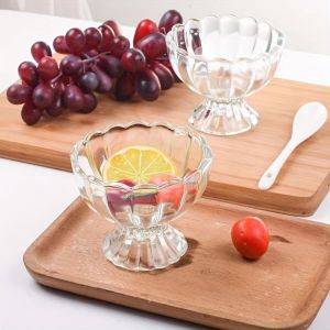ZGNAY MALL Glass Ice Cream Bowl Goblet Transparent Dessert Glass Cup Cold Dish Kitchen