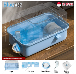 Portable Handheld Double-Layer Deluxe Transparent Hamster Cage Ultra Large Villa for Syrian Hamsters