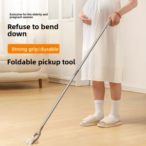 SDFBN Easy to Hold Foldable Litter Picker Stainless Steel Trash Reacher Picker Pregnant Grabber Stick Litter Clamp Clips Collapsible Garbage Grabber Pregnant Woman