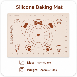 Cute Bear Silicone Baking Mat / Non-Stick Food-Grade Silicone Pastry Dough Rolling Mat