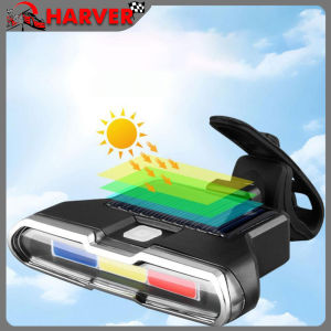 Solar LED Bike Tail Light USB Charging Bicycle Rear Light Waterproof Safety Warning Taillight for Outdoor Cycling
