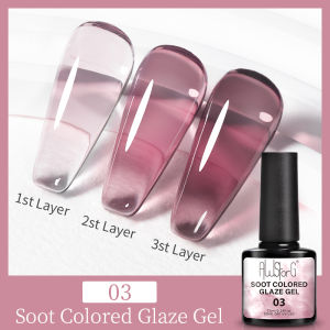 Awstorg7.5ml bồ hóng màu men Sơn móng Gel 6 màu sắc bán làm móng nghệ thuật trong suốt ngâm tắt đèn LED UV thạch móng tay Nude Gel véc ni