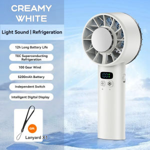 ❄️SGs #1 Ice Compress Jet Handheld Fan: 5200mAh 12H Cooling | 100-Speed Ultra-Quiet for Office/Gym/Baby | Portable & Travel-Ready