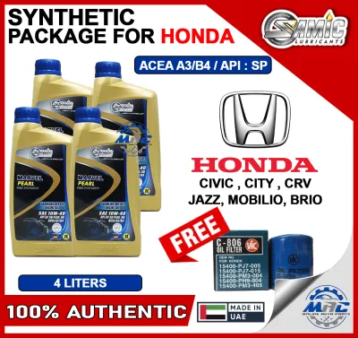 SAMIC MARVEL PEARL 10W-40 4 Liters for HONDA CITY CIVIC JAZZ CRV BRIO MOBILIO - API SP