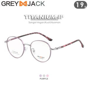Grey Jack Frame Kacamata Bahan Titanium Ringan Bulat Antiradiasi Blueray Photocromic T 77026