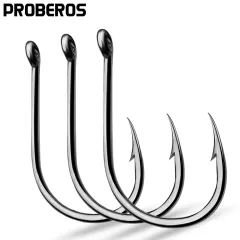 10pcs/Box High Carbon Steel Fishing Rig Hooks Weedless Barbed