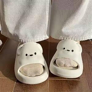 [Free Shipping] Cute Bear Slippers For Women New Style Thick-Soled Non-Slip Indoor And Home Use EVA Cartoon Slippers MenS Summer Style Suitable For Outdoor Wear
