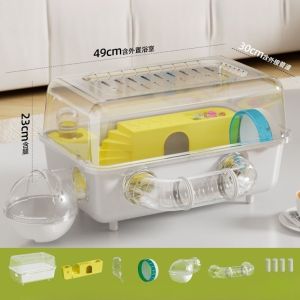 Pet House.our Big hamster cage transparent breathable double layer portable habitat anti escape roomy rumah tangga pet house