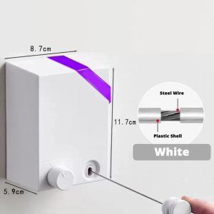 Nicedeal Retractable 4.2M Clothesline Laundry Drying Rope Hanger Wall Mounted Steel Wire