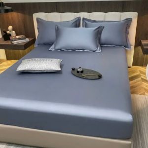 Bộ ga gối 3 món phi lụa bo chun Set ga gối phi lụa chất vải thoáng mát họa tiết đơn sắc trang nhã