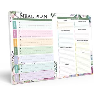 OPEAREY Adsorbable Refrigerator Meal Planning Pad ic Resuable Schedule Management Book Notebook Style Weekly Meal Planner Menu Planning