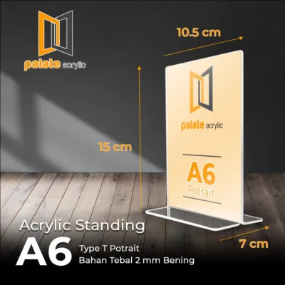 acrylic QR Code / akrilik tent card a6 / no meja / menu / akrylik Tanda Pembatas
