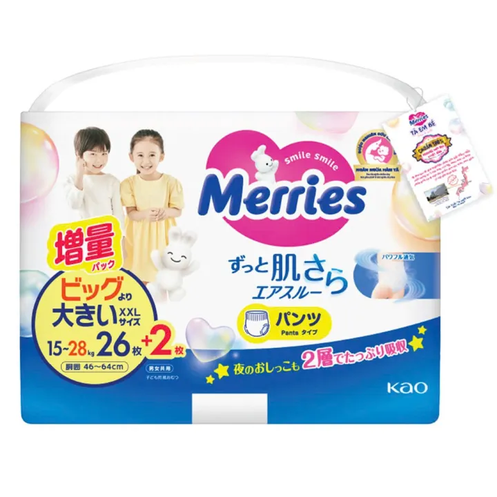 Tã quần Merries XXL24 Cho bé 15 -2 8kg